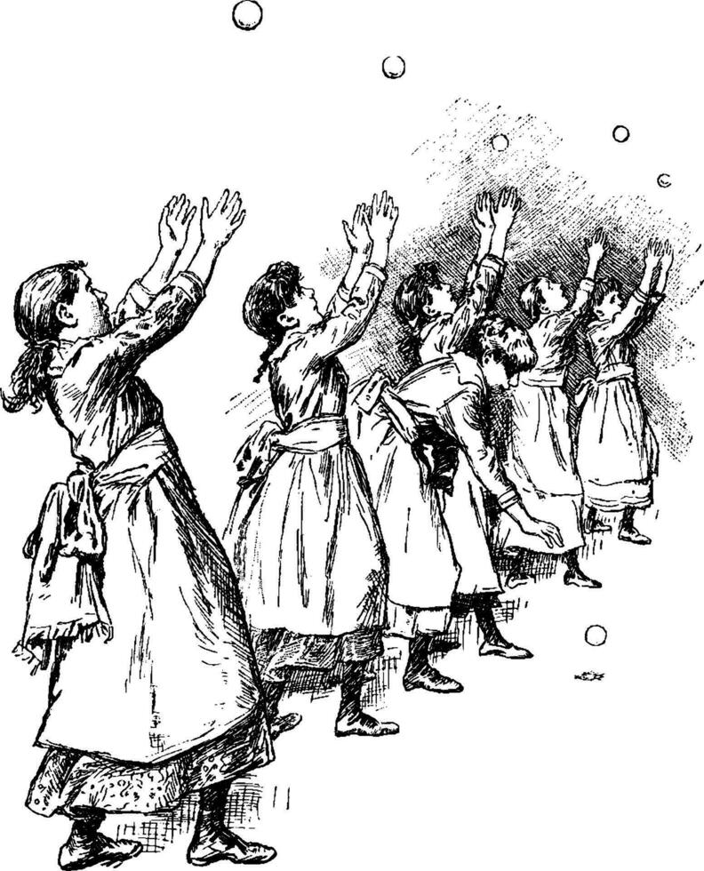 Ball Exercise vintage illustration. vector
