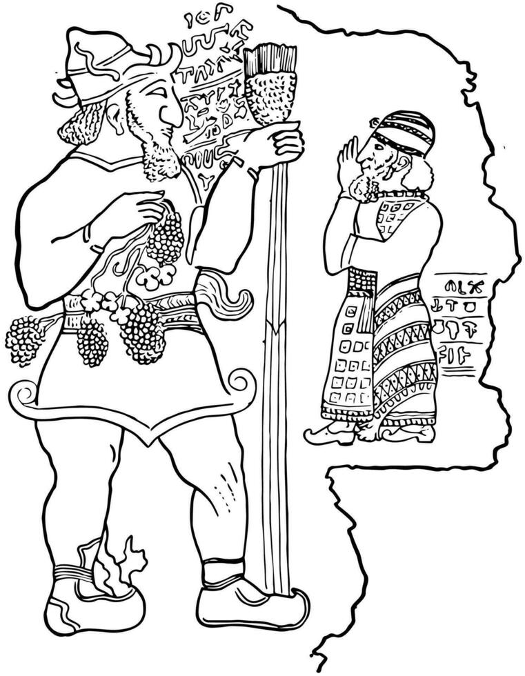 A Hittite Monument vintage illustration. vector