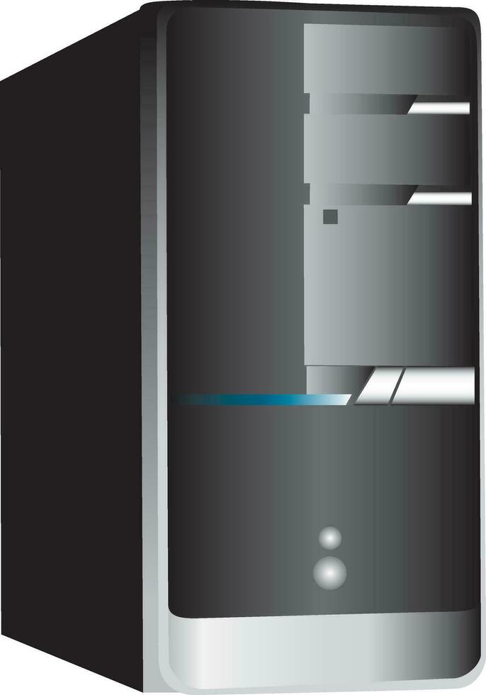 PC computer tower on white vector