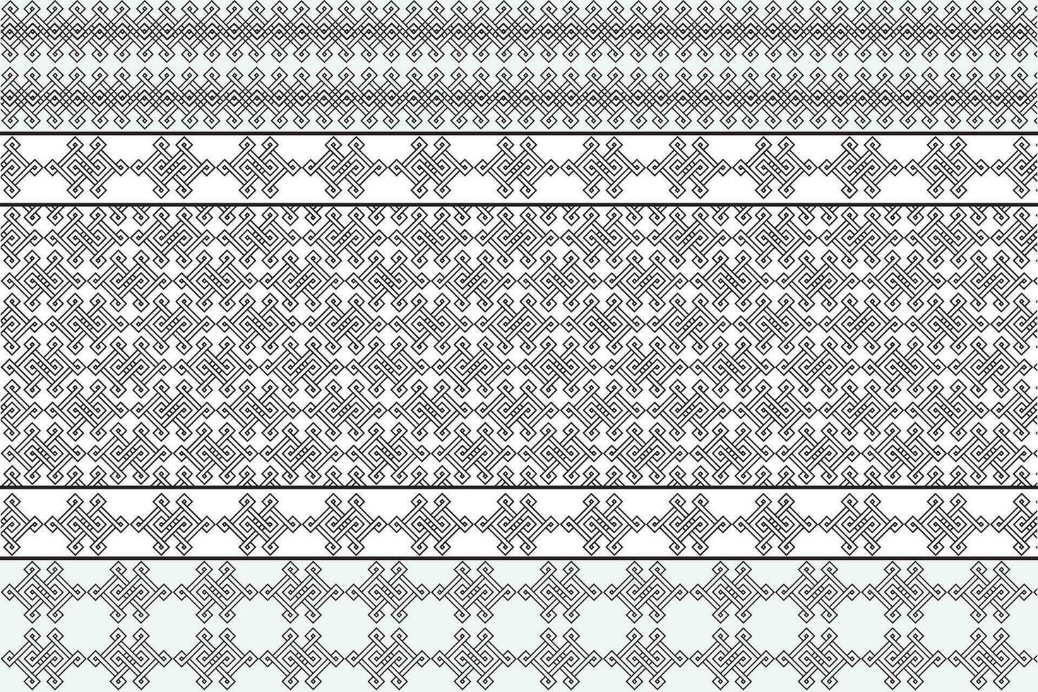 illustration line of the mongolian traditional ornaments background vector