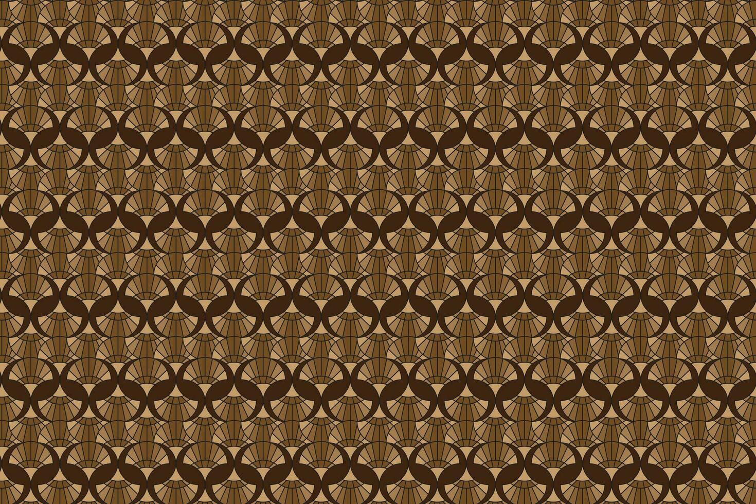 illustration of brown fan pattern on dark brown background. vector