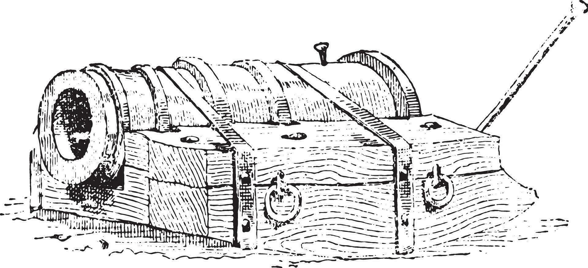 Bombard, vintage engraving. vector