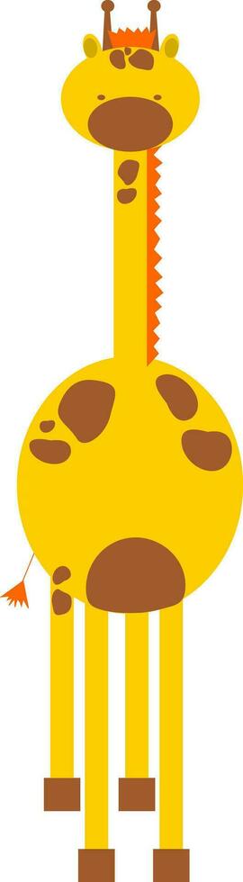 Yellow Giraffe vector color illustration.
