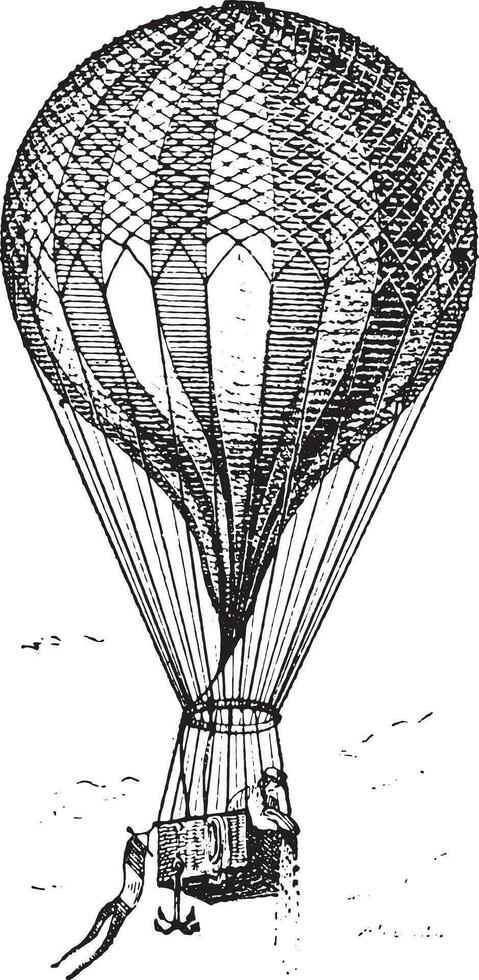 Balloon, vintage engraving. vector