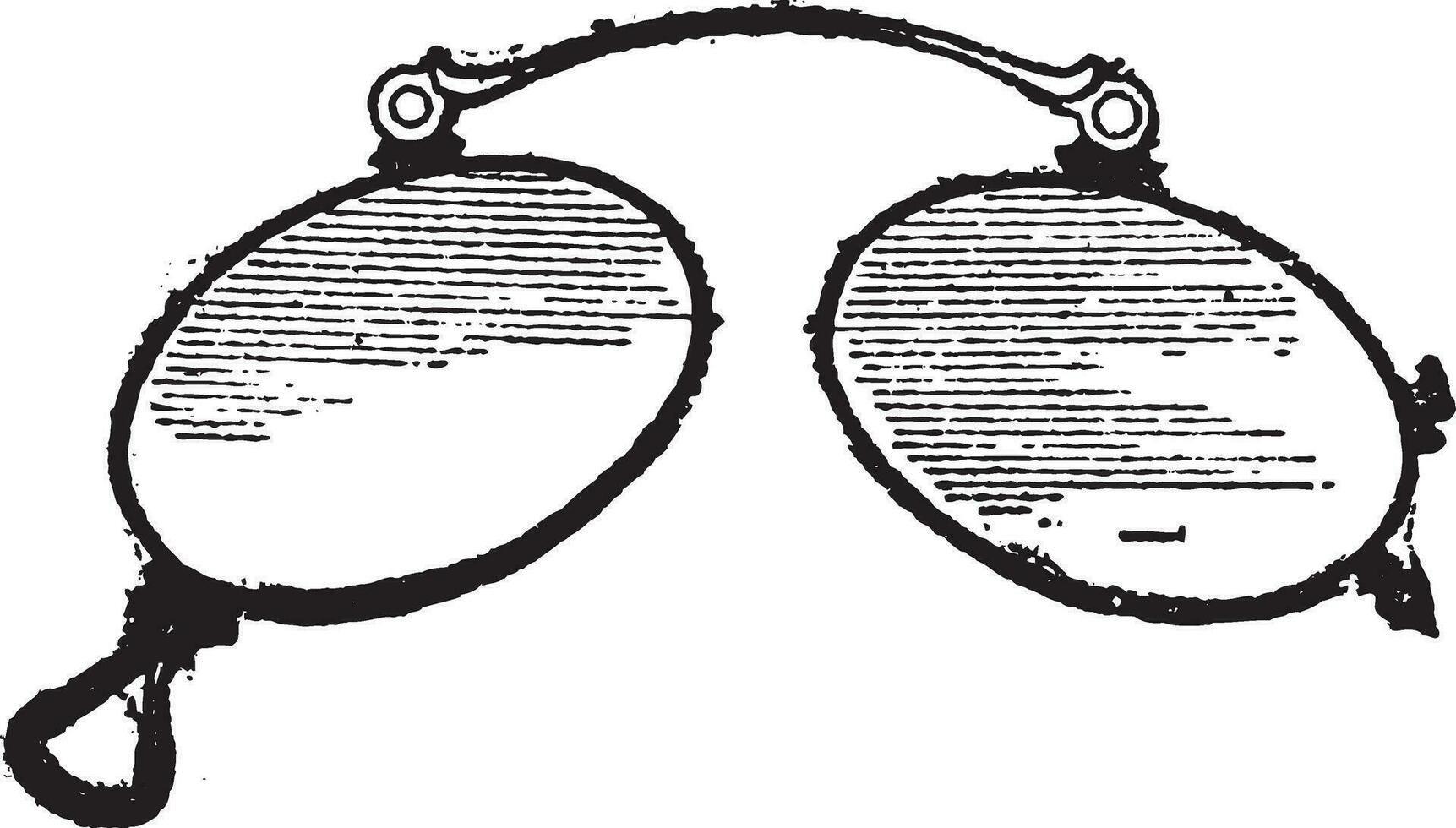 Glasses, ordinary nose clip, vintage engraving. vector