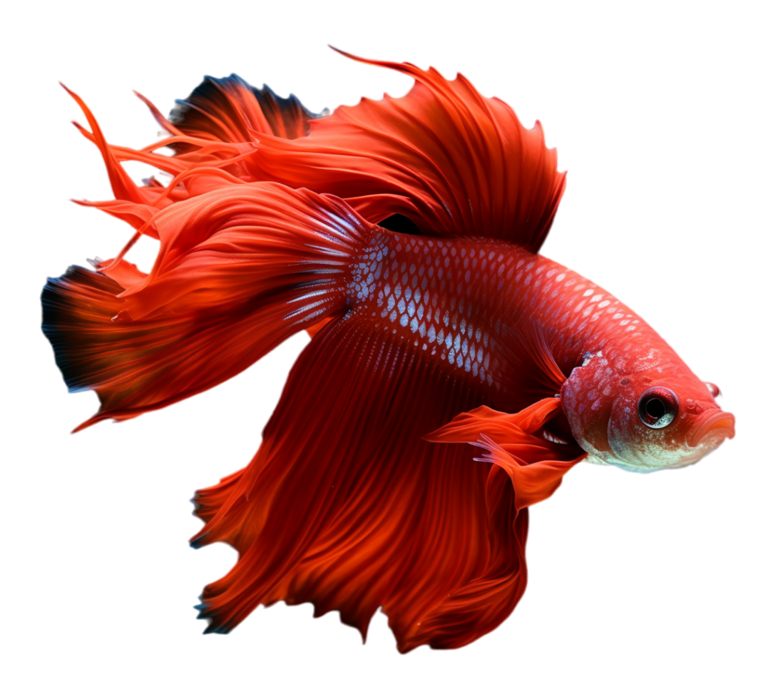 AI generated portrait of a betta fish with a beautiful tail, generated ai png