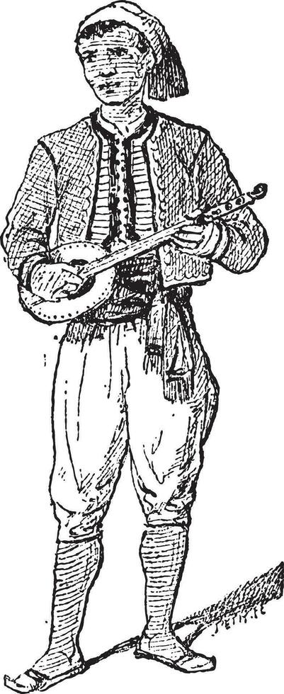 Tunisian, vintage engraving vector