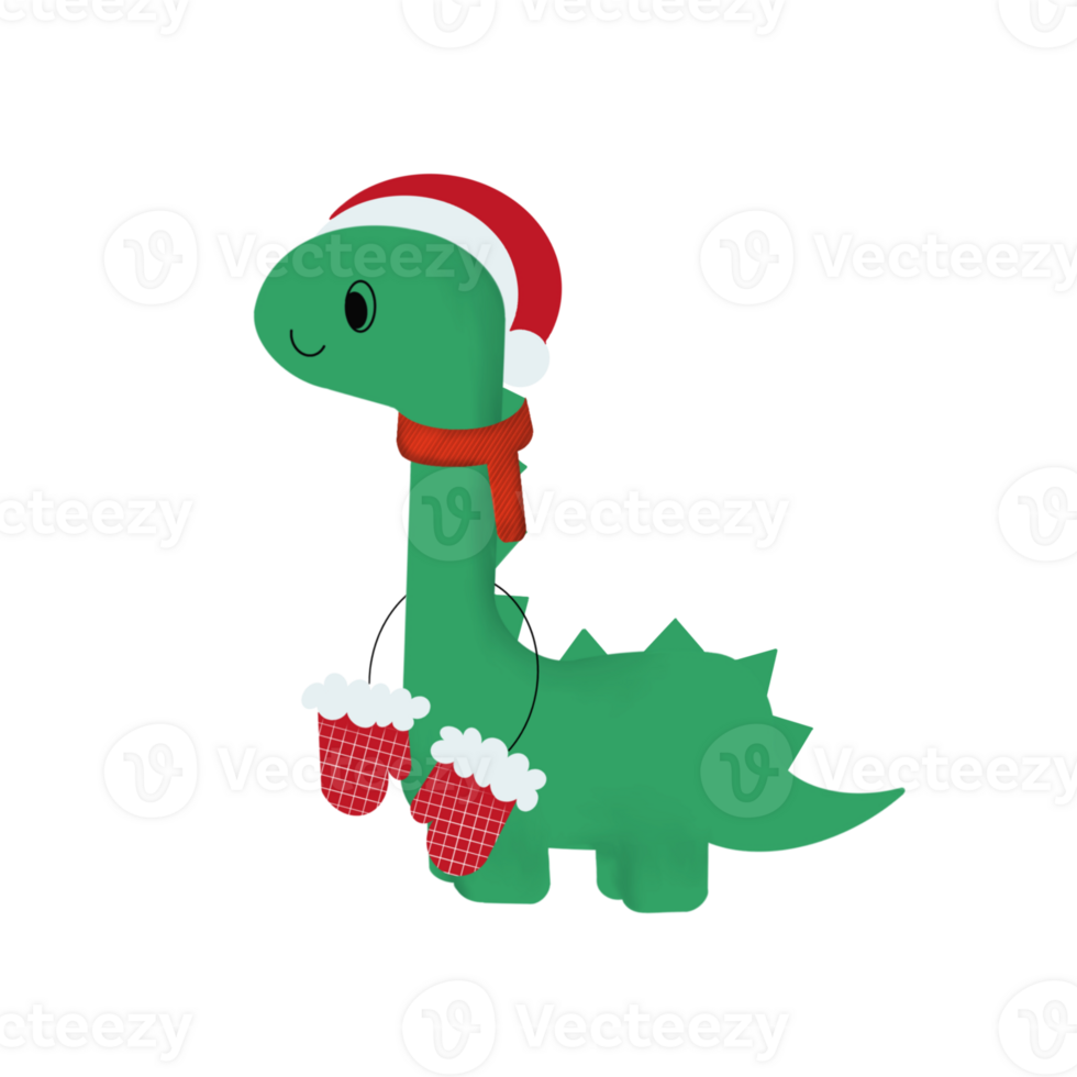 illustration de une vert Noël dragon sur une transparent neutre Contexte. pouvez être utilisé comme un élément de votre composition png