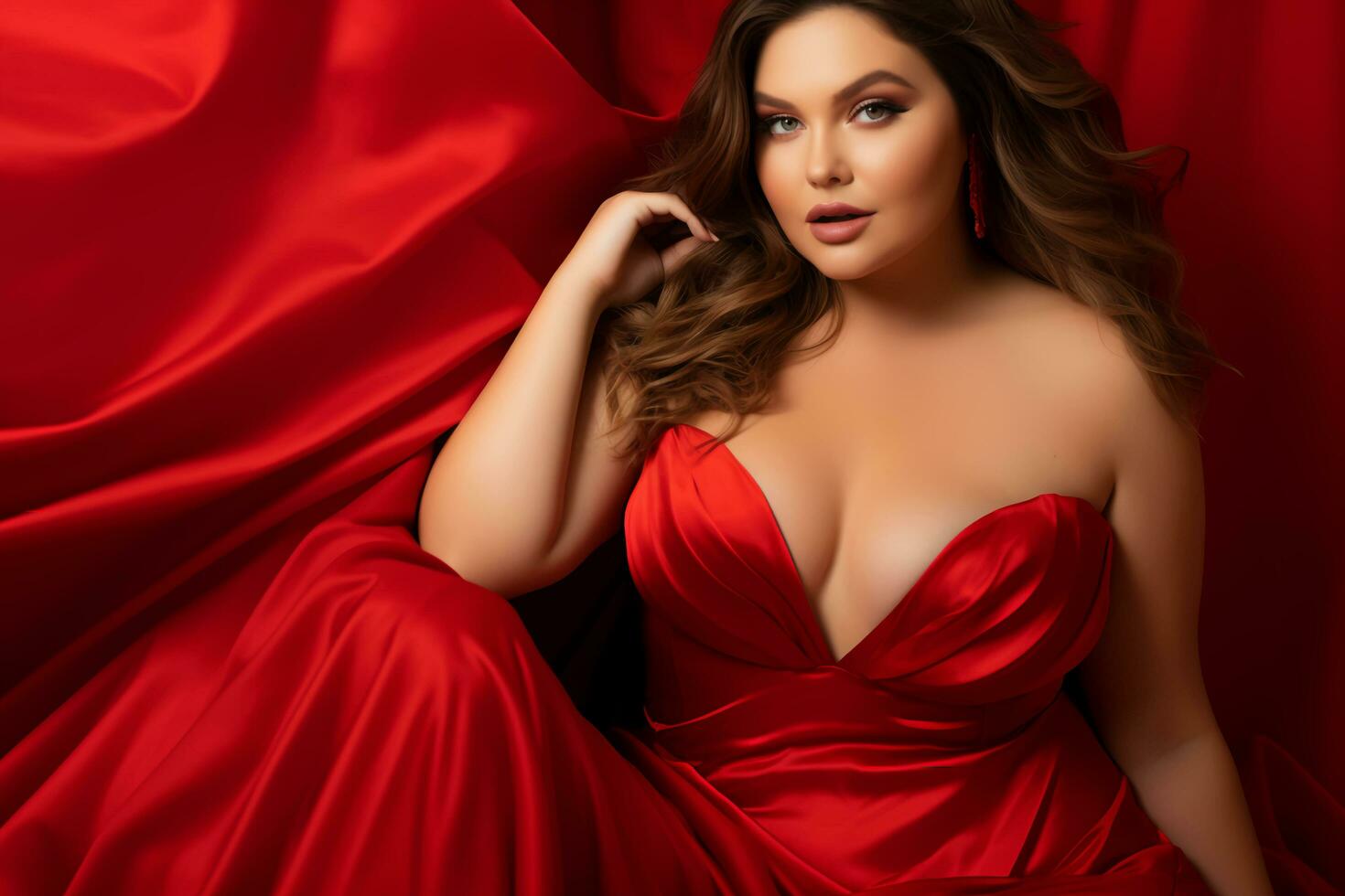 AI generated Body Positivity Bliss Happy Vibes in Plus Size Woman Banner photo