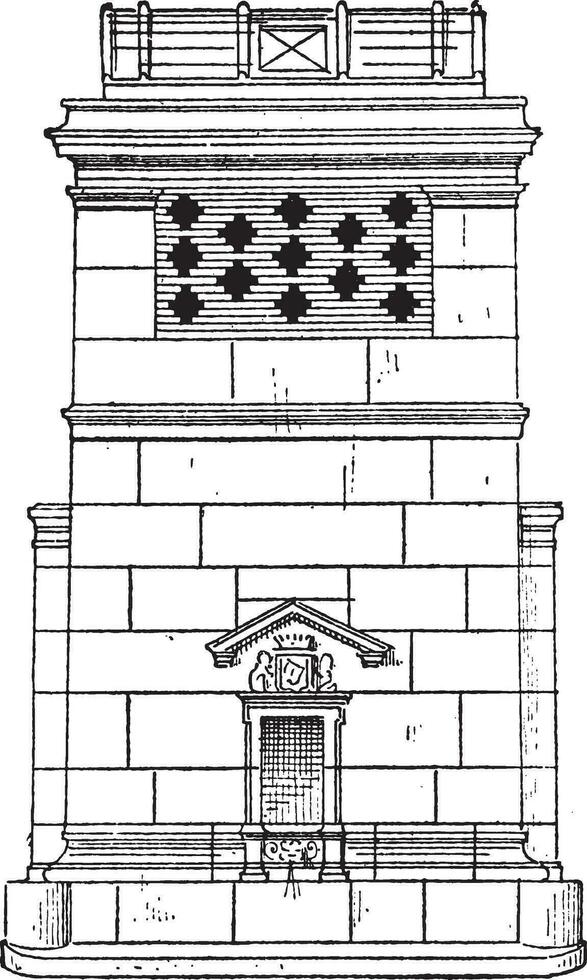 Reservoir, vintage engraving. vector