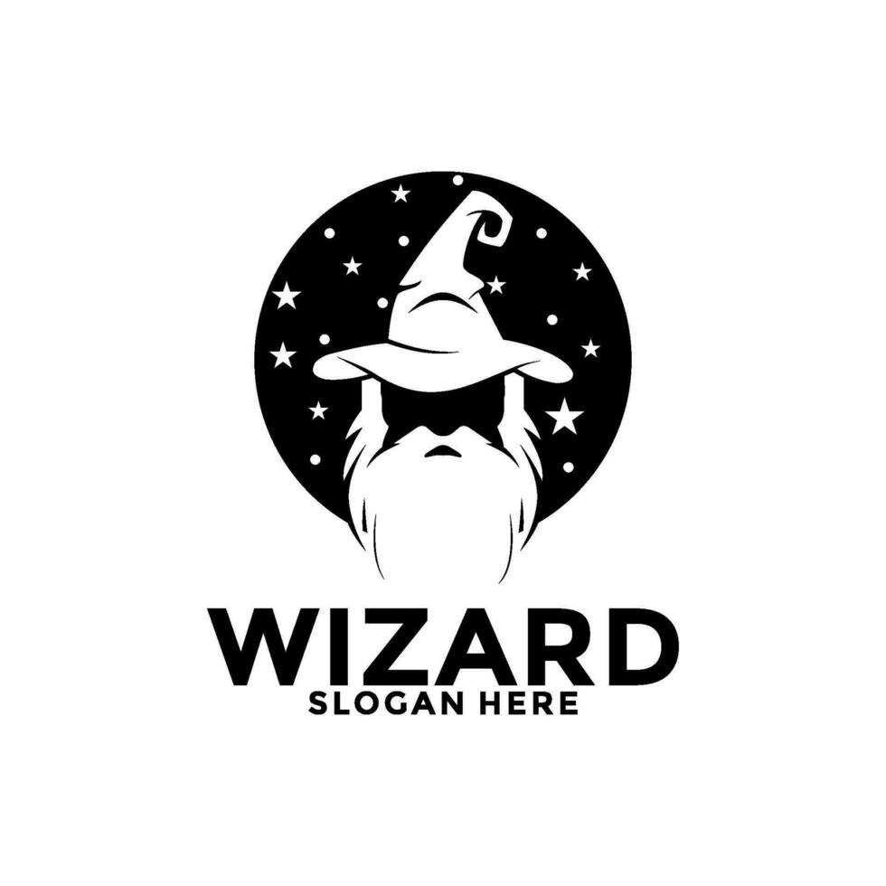 Wizard Magician logo design illustrations vector template