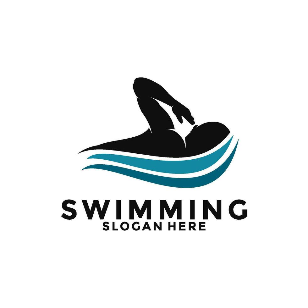 swimming logo icon vector, Swim logo design template vector