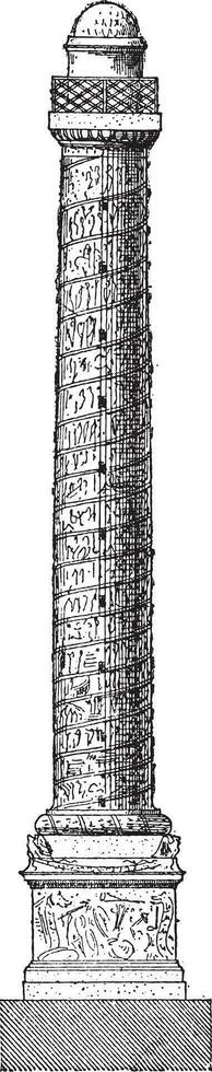 de trajano columna, Clásico grabado. vector