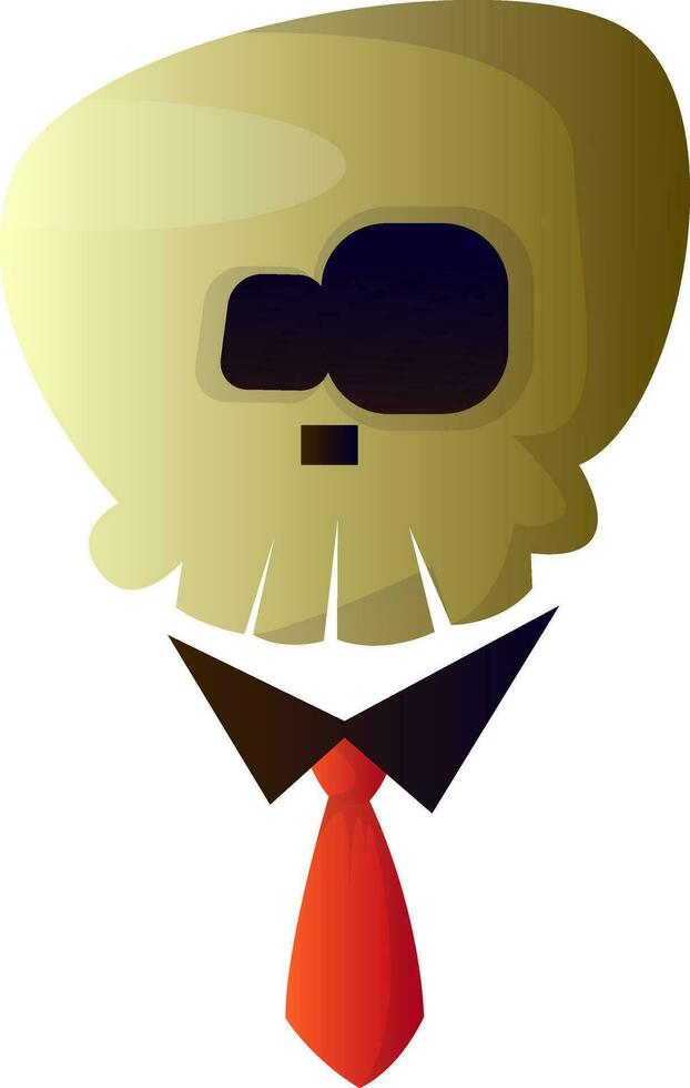 dibujos animados cráneo con Corbata vector ilustracion en blanco antecedentes