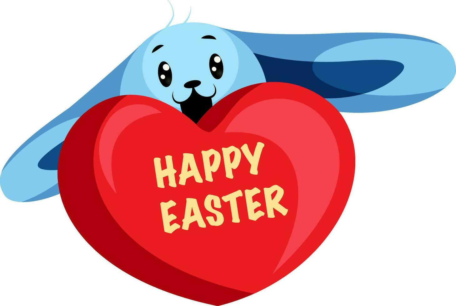 Blue Easter bunny wishing happy easter illustration web vector on a white background