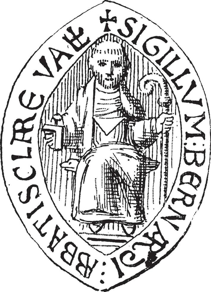sello de Santo Bernardo, Clásico grabado. vector