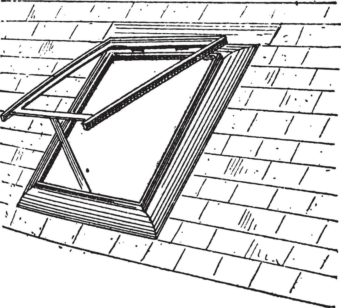 Skylight vintage engraving vector