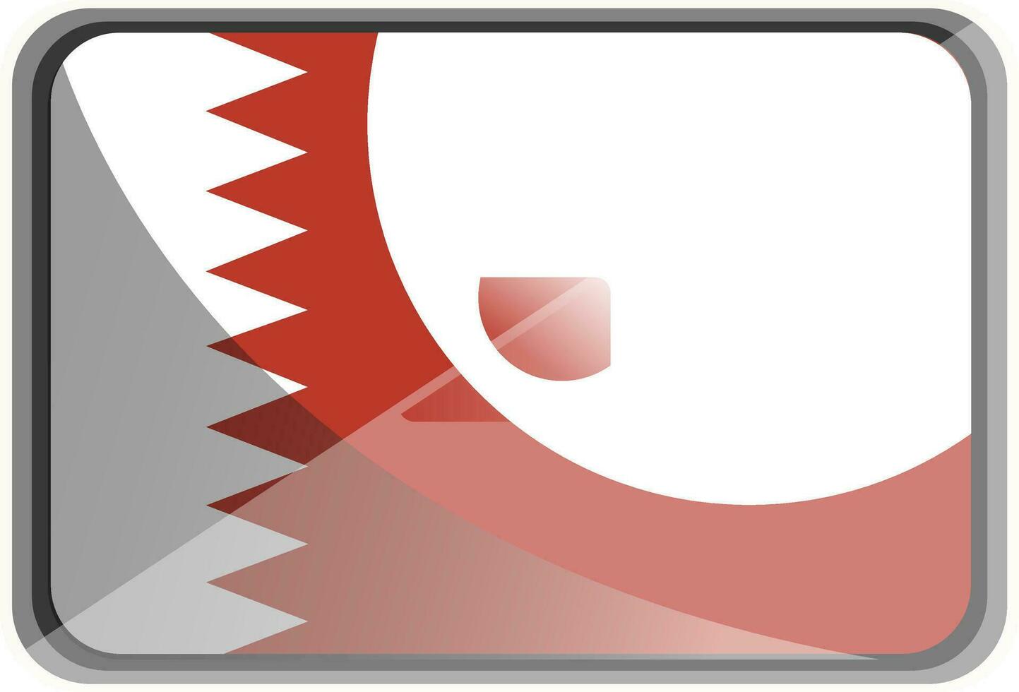 Vector illustration of Bahrain flag on white background.