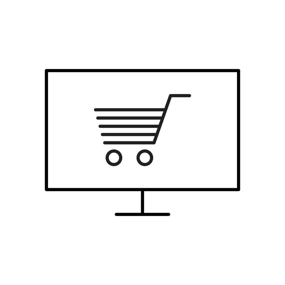 Online shopping icons Pixel perfect. Card, buy, computer, Purchasing, store, online, vector