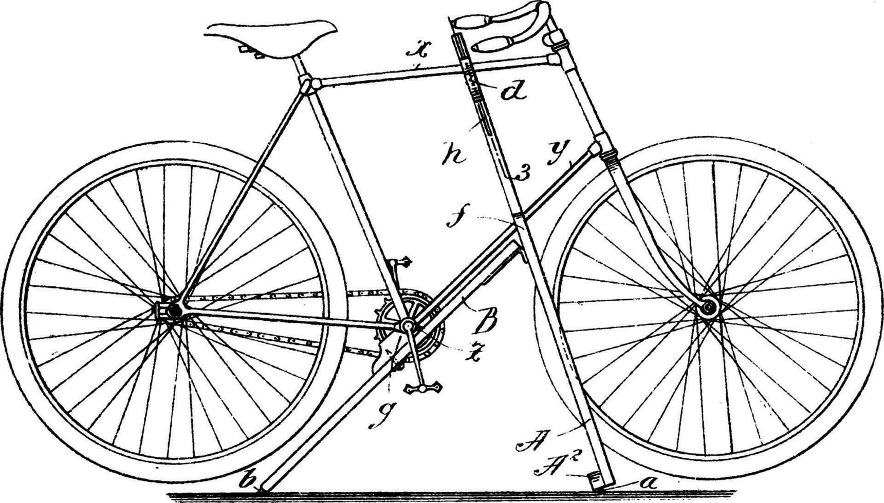 vertical bicicleta pararse, Clásico ilustración. vector