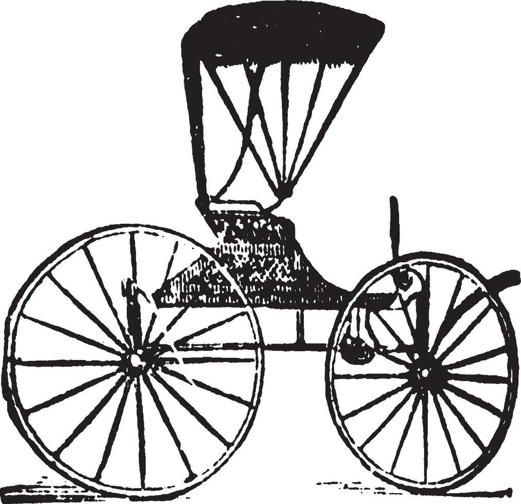 Top Buggy, vintage illustration. vector