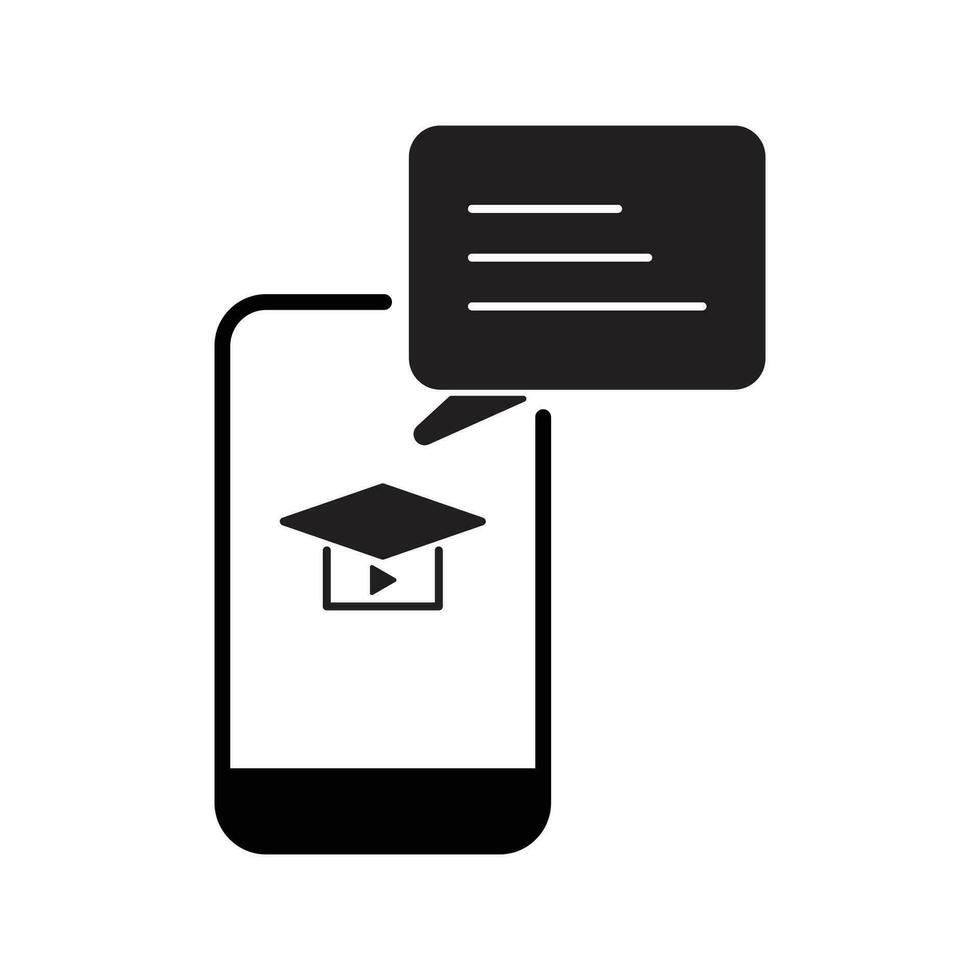 E-learning Black Fill icon set. Online education Elements icon set. Online tuition, e-learning, video courses, Graduation, Education Modern. Black Fill Icon for online Icon, .... vector