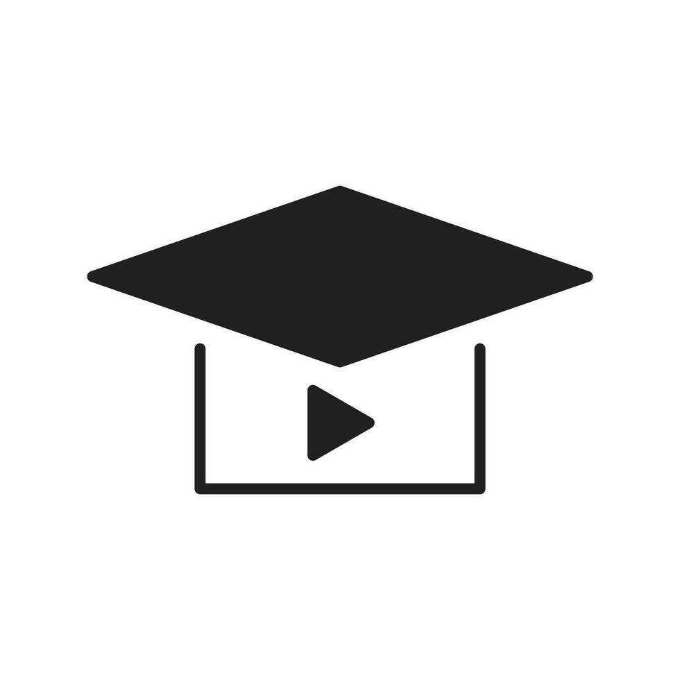 E-learning Black Fill icon set. Online education Elements icon set. Online tuition, e-learning, video courses, Graduation, Education Modern. Black Fill Icon for online Icon, .... vector
