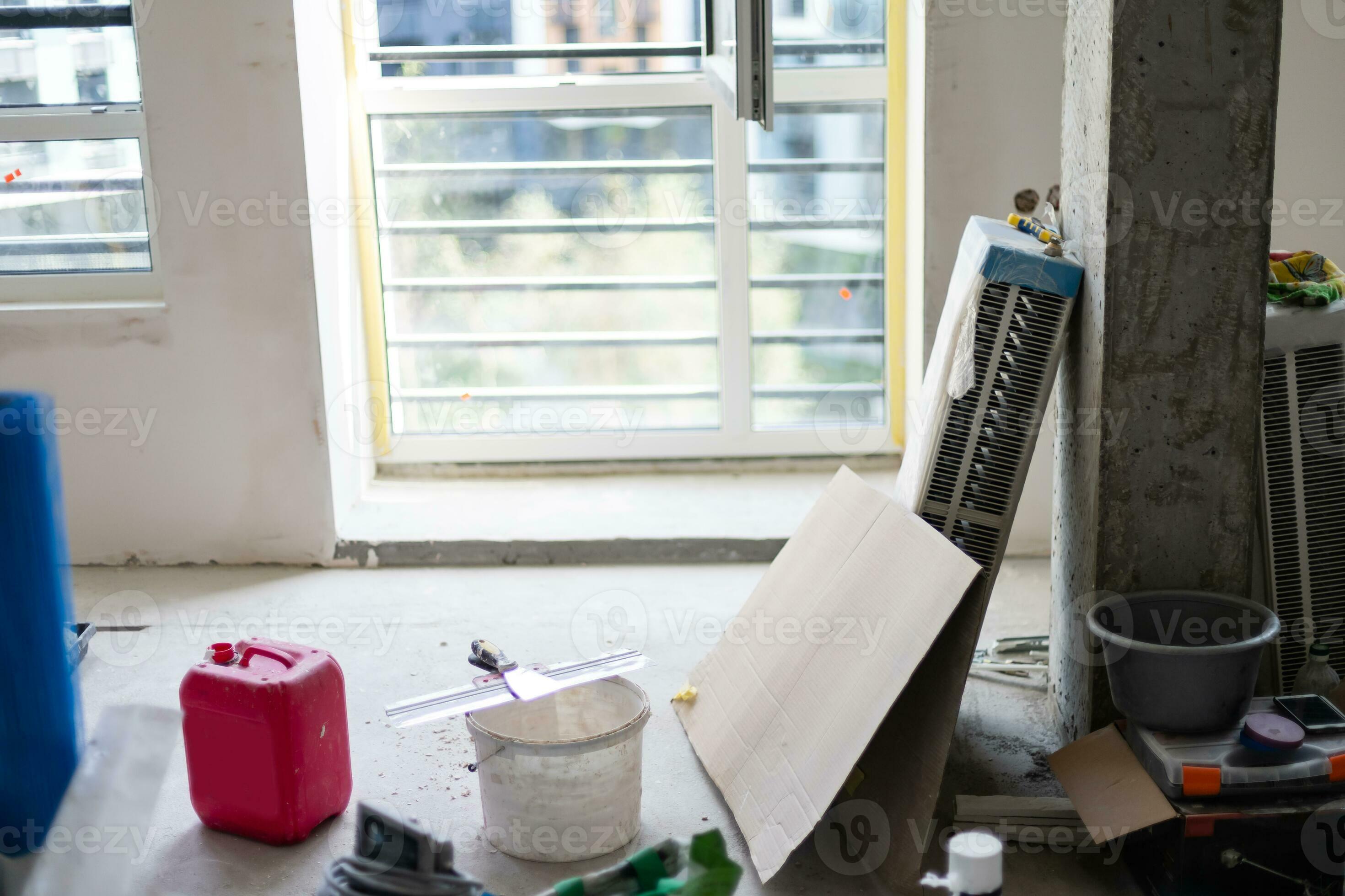 gypsum walls in apartment is under construction, remodeling, renovation