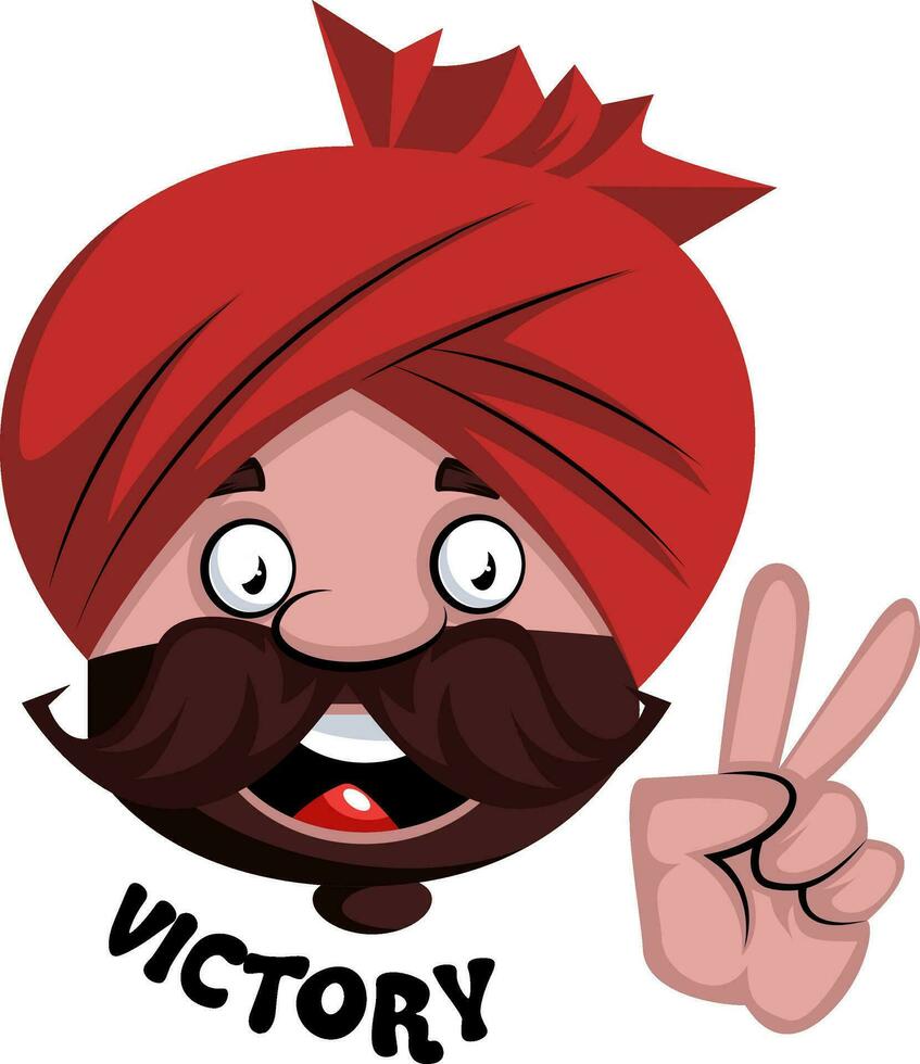 Indian male character victory vector