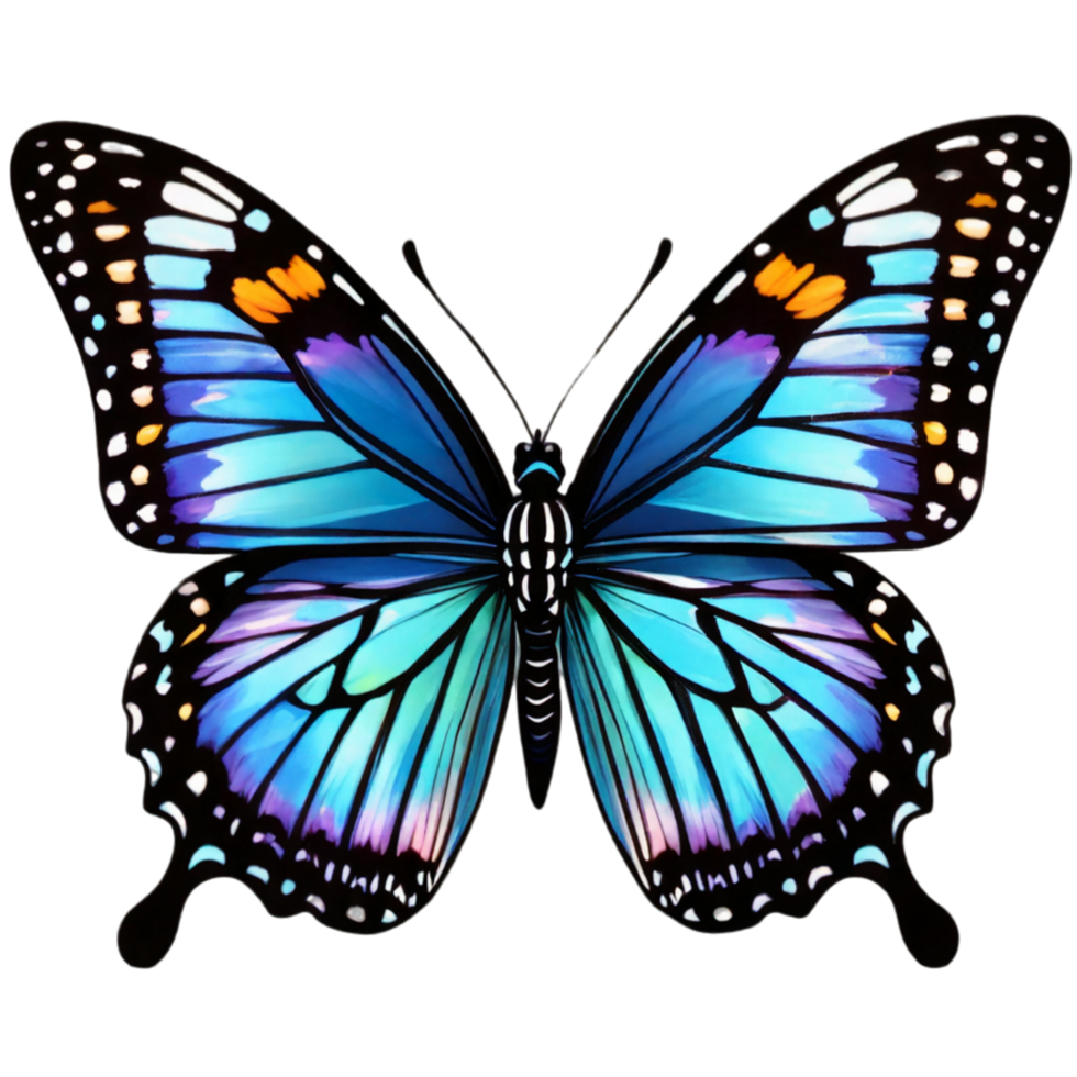 AI generated colorful butterflies isolated on transparent background ...