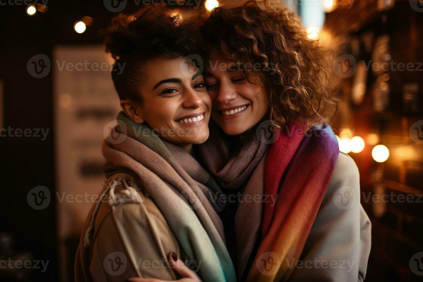 ai generado lgbt lesbiana Pareja amor momentos felicidad.lgbt relación concepto foto