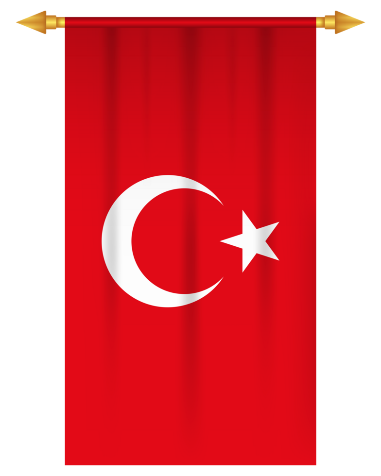 Turkey flag vertical football pennant png