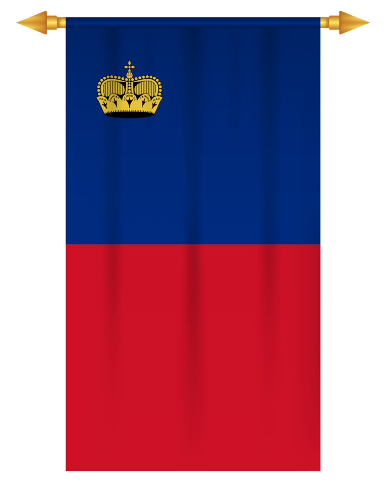 Liechtenstein flag vertical football pennant png