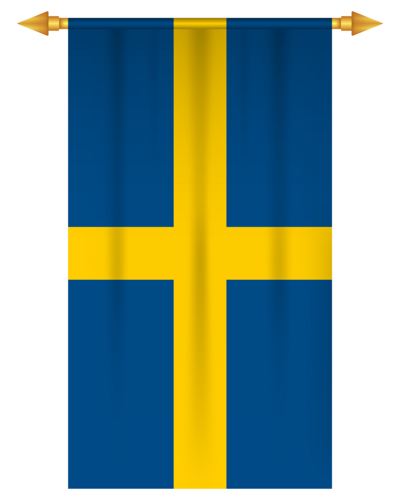 Sweden flag vertical football pennant png