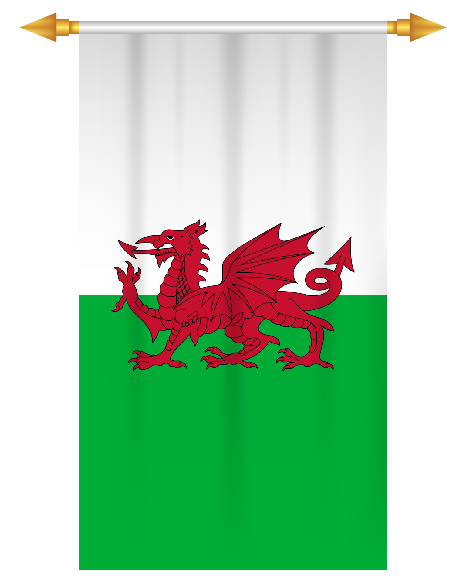 Wales flag vertical football pennant 35470395 PNG