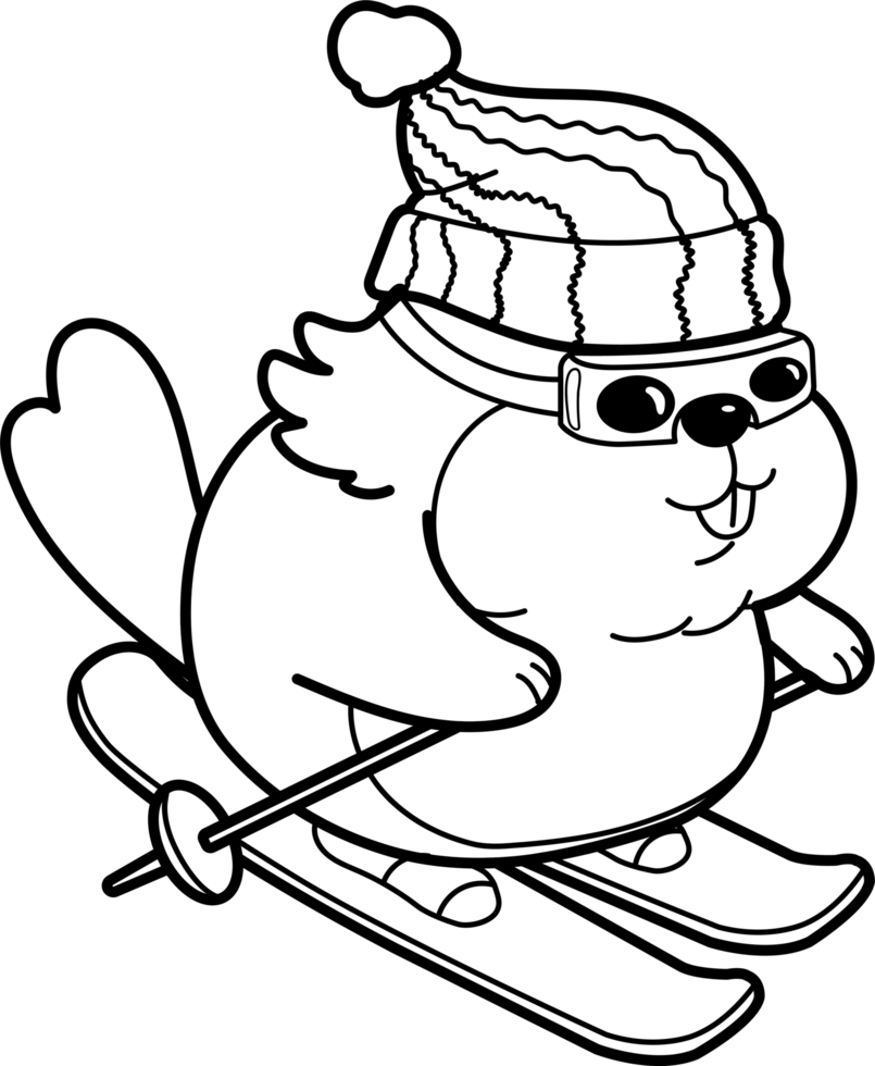 Groundhog set activity Skiing png
