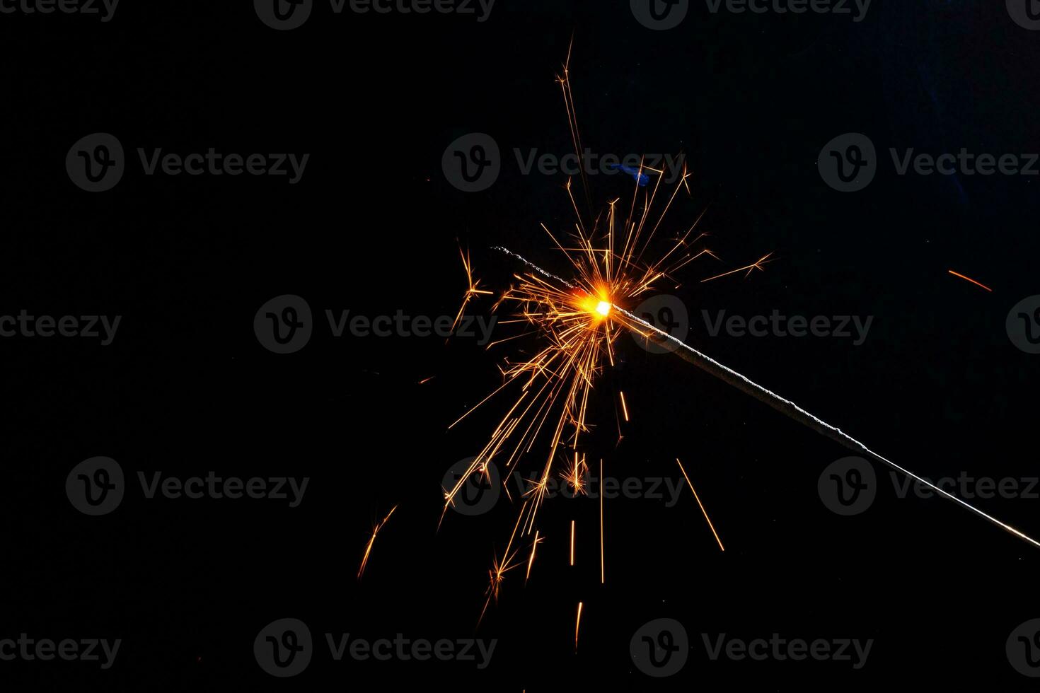closeup view of burning sparkler photo