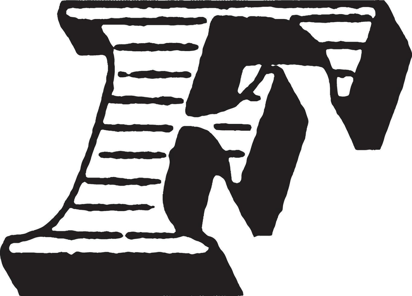 F, Italic initial, vintage illustration vector