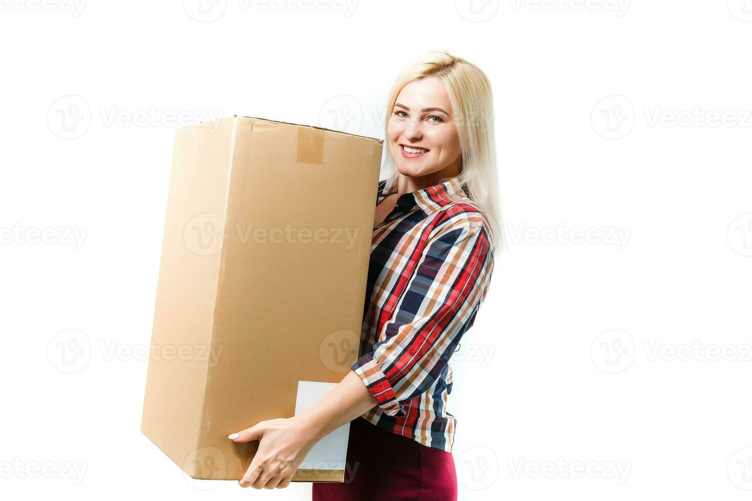 Moving House, Moving Office, Box. woman with box photo