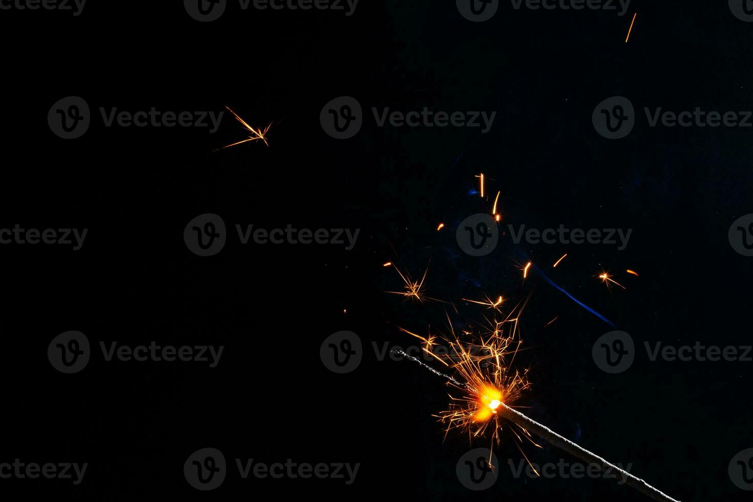 closeup view of burning sparkler photo