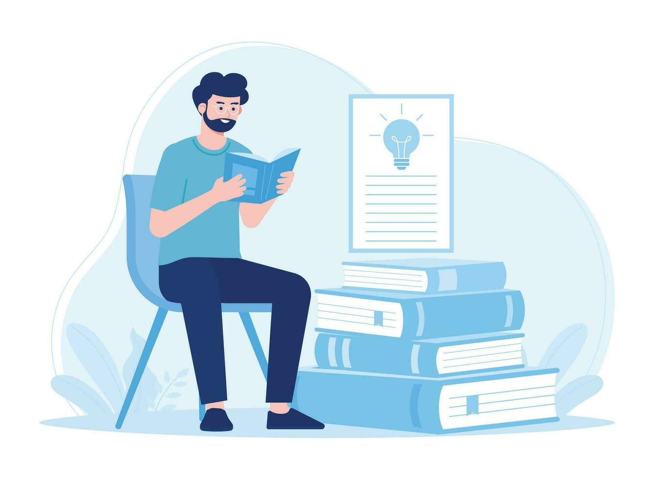 education learning concept likes to read people read or students study concept flat illustratiuon vector