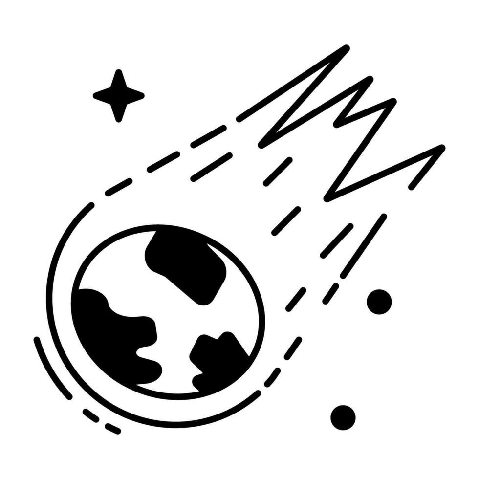 Space and Planets Linear Icon vector