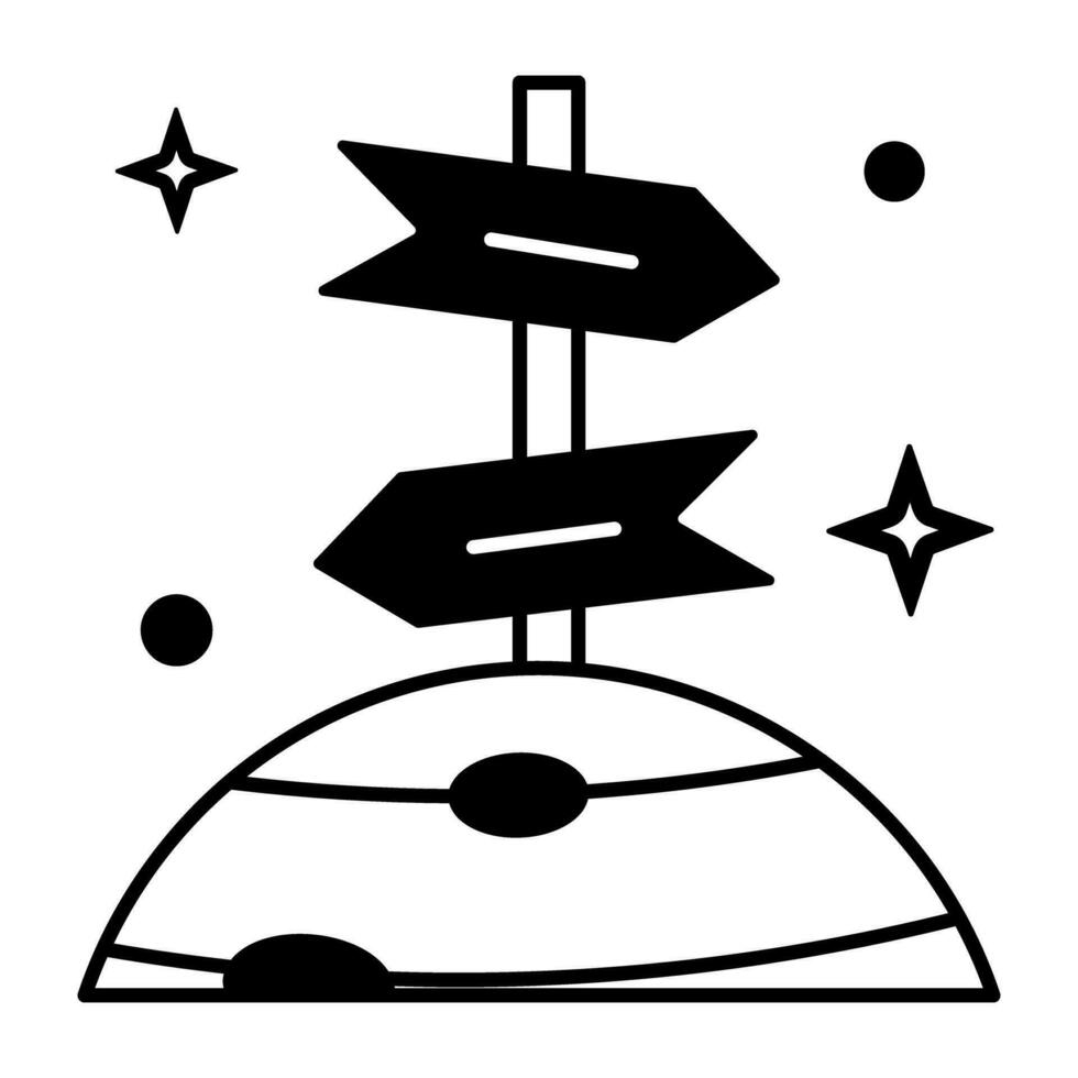 Space and Planets Linear Icon vector