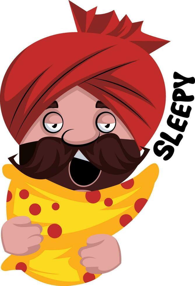 Indian male character sleepy vector