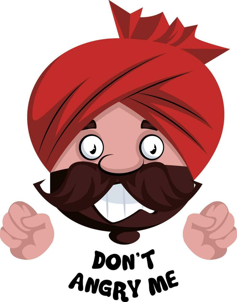 Indian male character - don't angry me vector