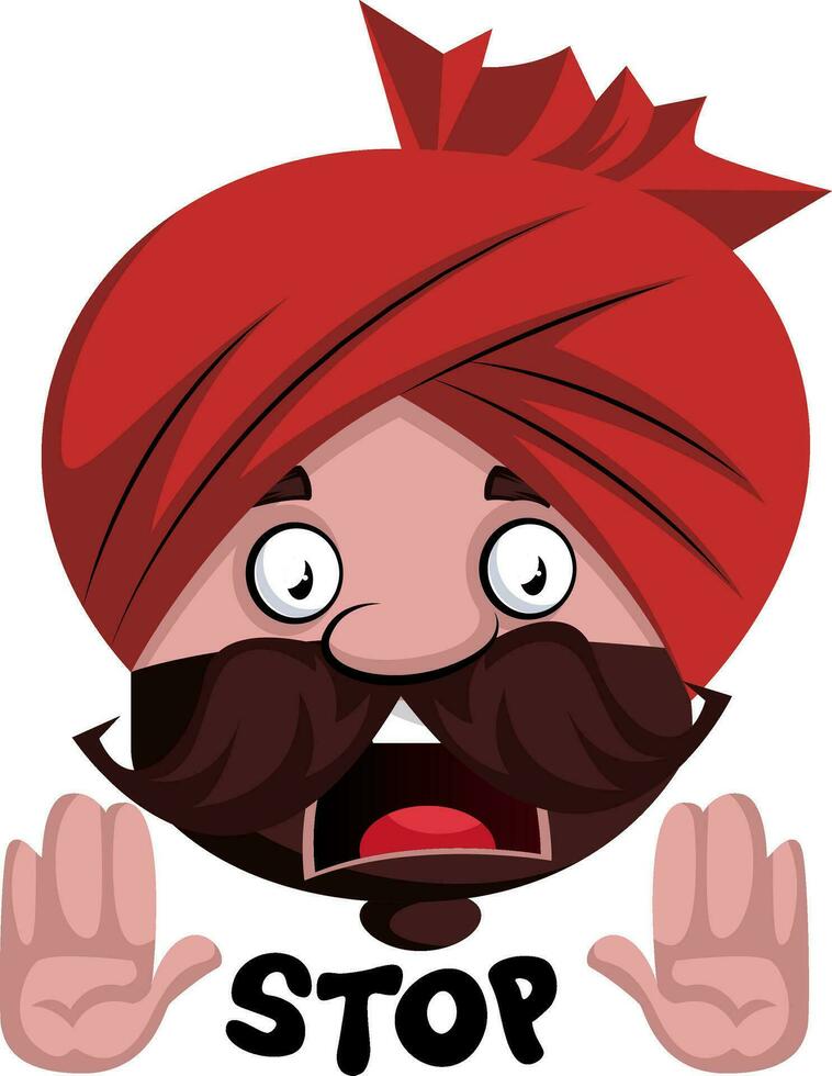 Indian male character stop vector