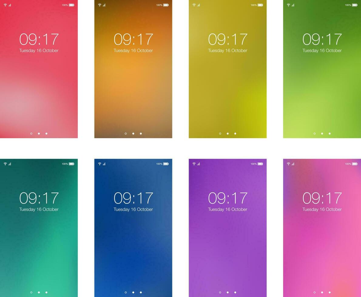 Set bright color abstract hd wallpapers for smartphone screen mobile background vector