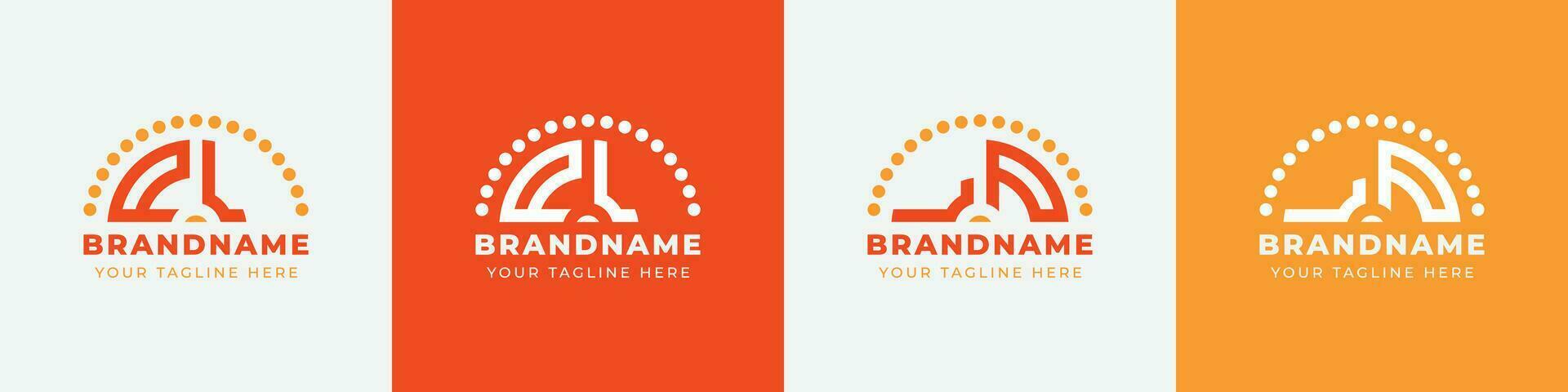 Letter LP and PL Sunrise  Logo Set, suitable for any business with LP or PL initials. vector