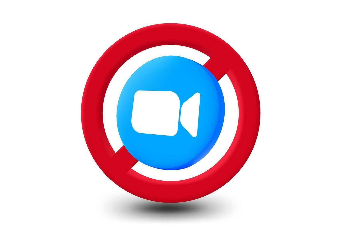 Zoom video conference platform ban concept. Vector 3d editorial illustration. TURKEY, FETHIYE, November 22, 2023