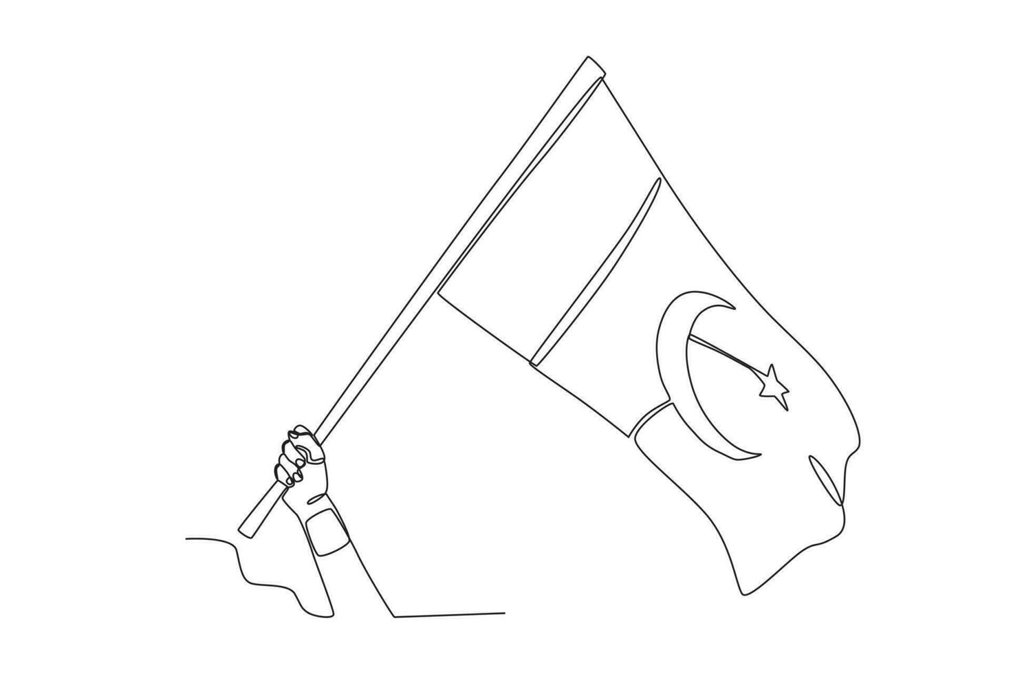 A hand waving a large Pakistani flag vector